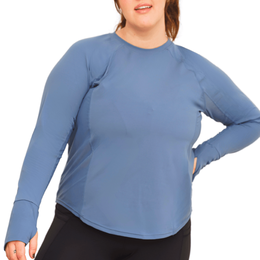 Breathable Long Sleeve Workout Shirt With Thumb Hole - Oya Femtech Apparel