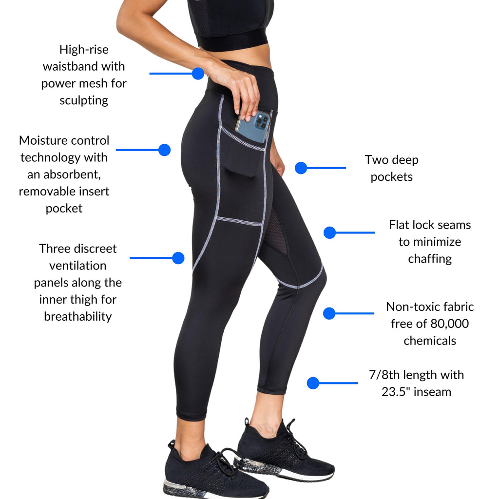 CONTOUR Breathable, Tummy Control Legging For Sensitive Skin: Odor, UTI, and BV Defense - Oya Femtech Apparel