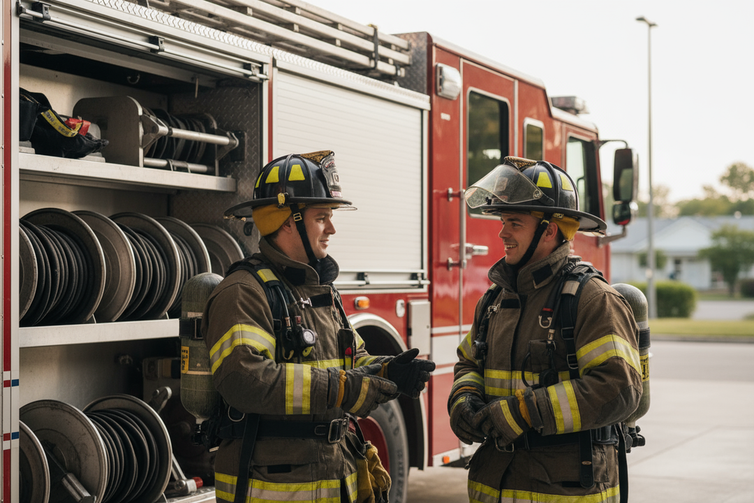 firefighters talking to each other