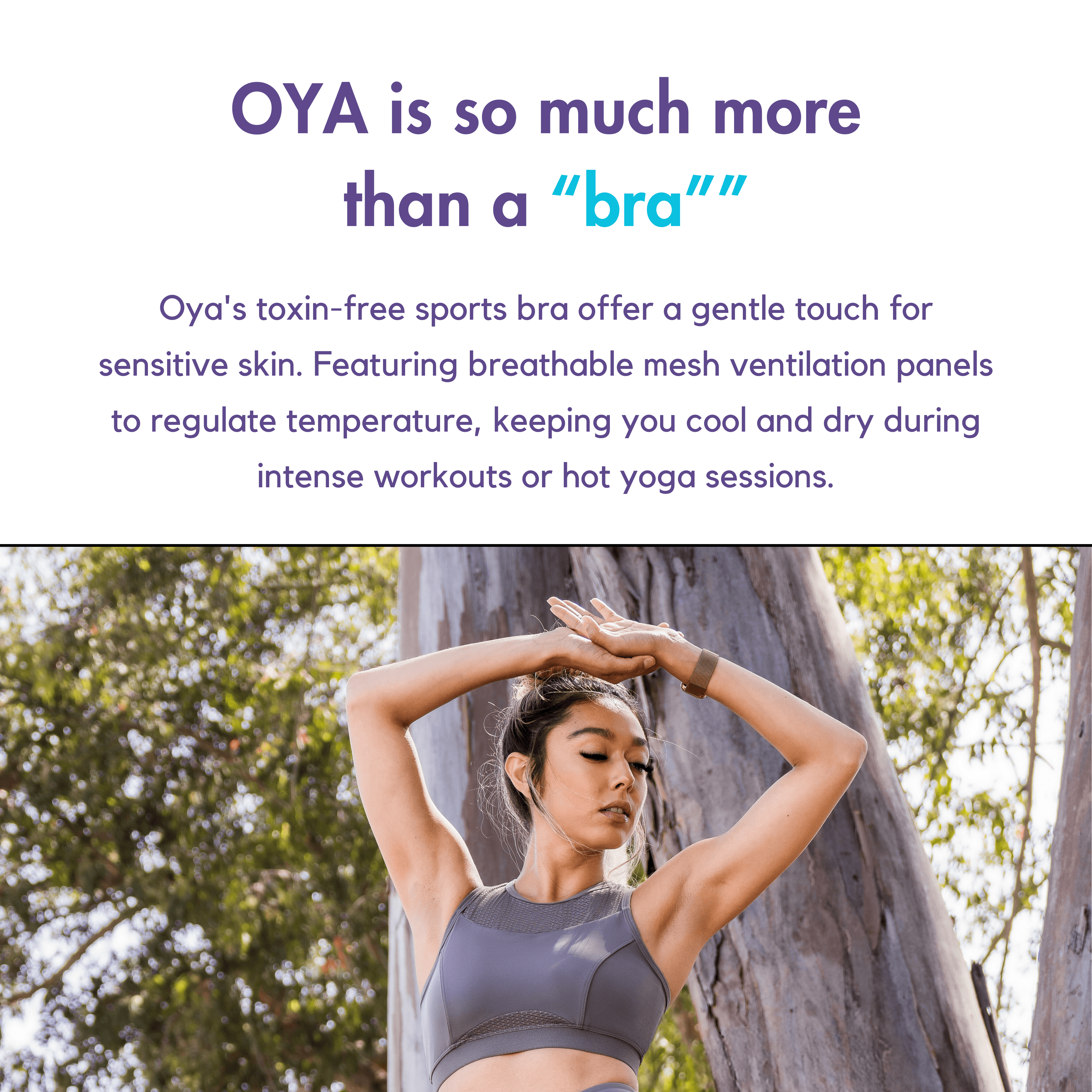OYA Soft Sports Bra for Sensitive Skin, High Support, Breathable  Compression, Moisture Wicking, Wireless Bra, Contour Black, XS at   Women's Clothing store